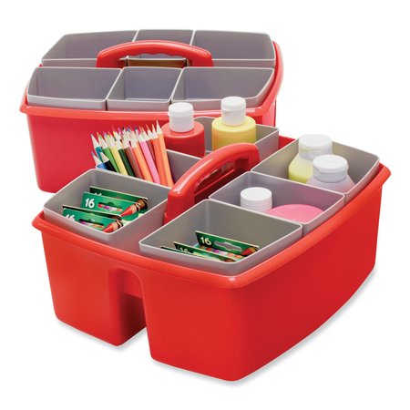 Storex Large Caddy with Sorting Cups, Red, 2PK 00981U02C